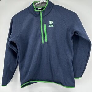 Columbia Notre Dame Fighting Irish Fleece Long Sleeve 1/2 Zip Pullover Blue XL
